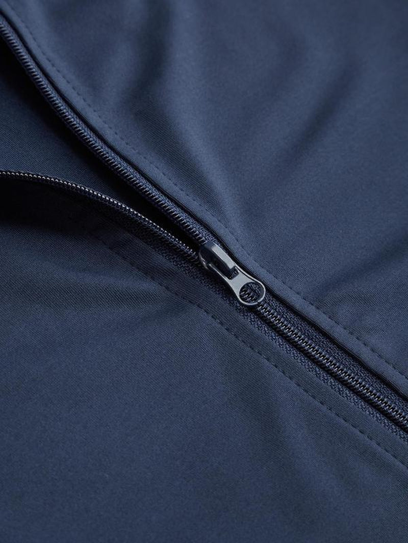 Zip up Crop Top & Cut Out Overalls Jumpsuit Two-Piece Set