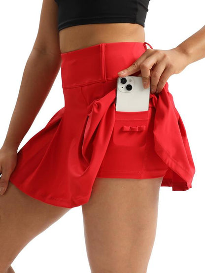 High Waist Pleated Gym Skorts