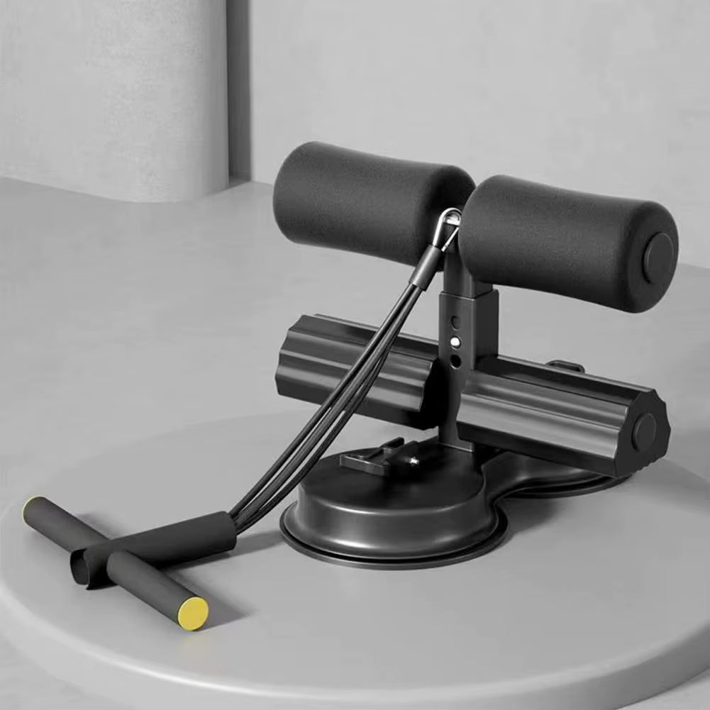 Coremax™ Sit-Up Assistant Bar with Resistance Band – Dual Suction Home Gym Trainer